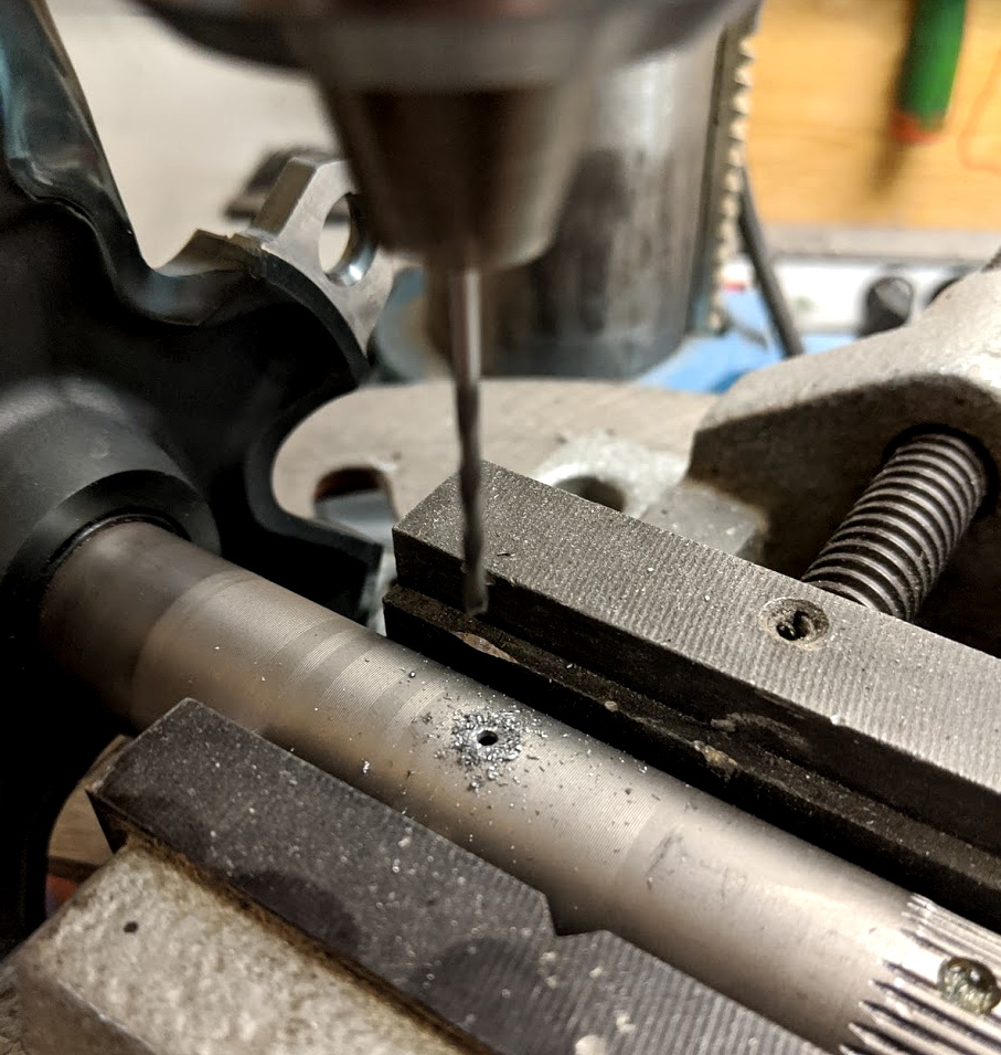 Start your DIY power meter by drilling a 2mm hole.